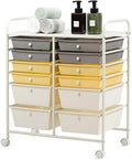 12 Drawer Rolling Storage Cart Organizer - Compact Mobile Storage