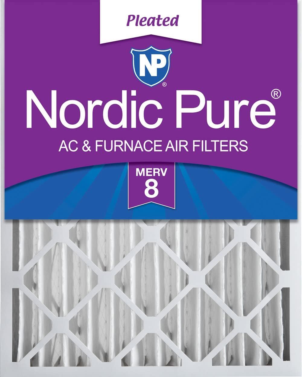 Nordic Pure 20x20x4 Pleated MERV 8 Air Filter for Clean Air