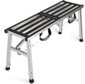 Folding Work Platform 39in x 12in Adjustable Height - Portable Steel