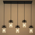 Pendant Lighting for Kitchen Island 5-Light Linear Chandelier - Clear