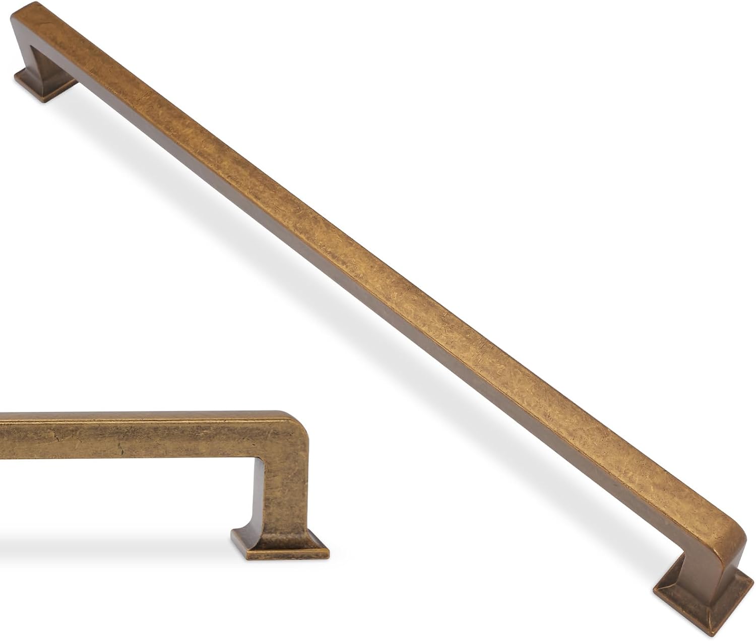 15 Inch Antique Brass Kitchen Cabinet Handles - 6 Pack Pulls