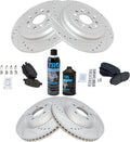 TRQ Performance Front and Rear Brake Pad & Rotor Kit - Semi-Metallic