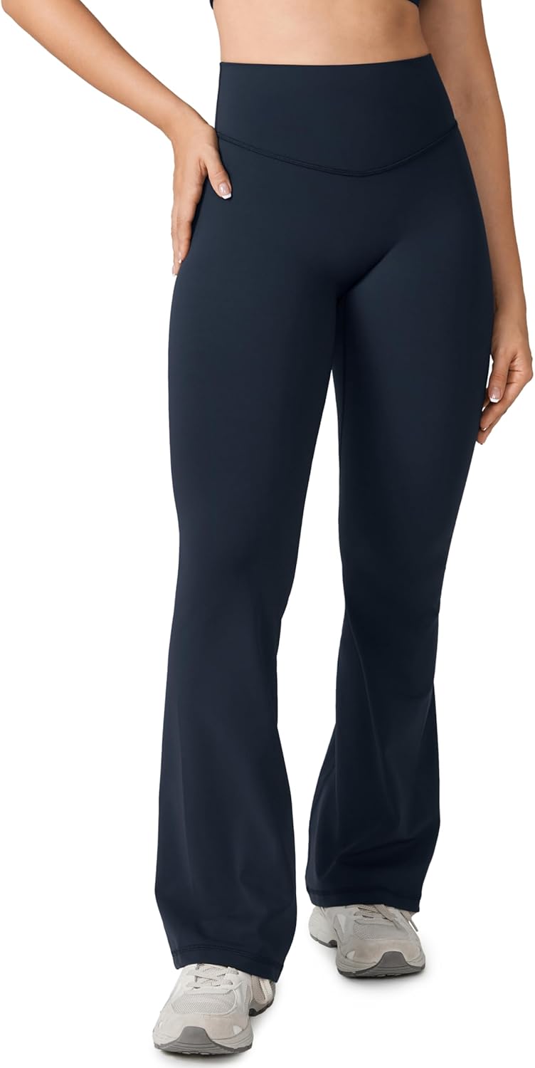 Hugcurve No Front Seam High Waisted Flare Leggings for Women