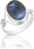 Solid 925 Sterling Silver Labradorite Ring for Women - Elegant Jewelry