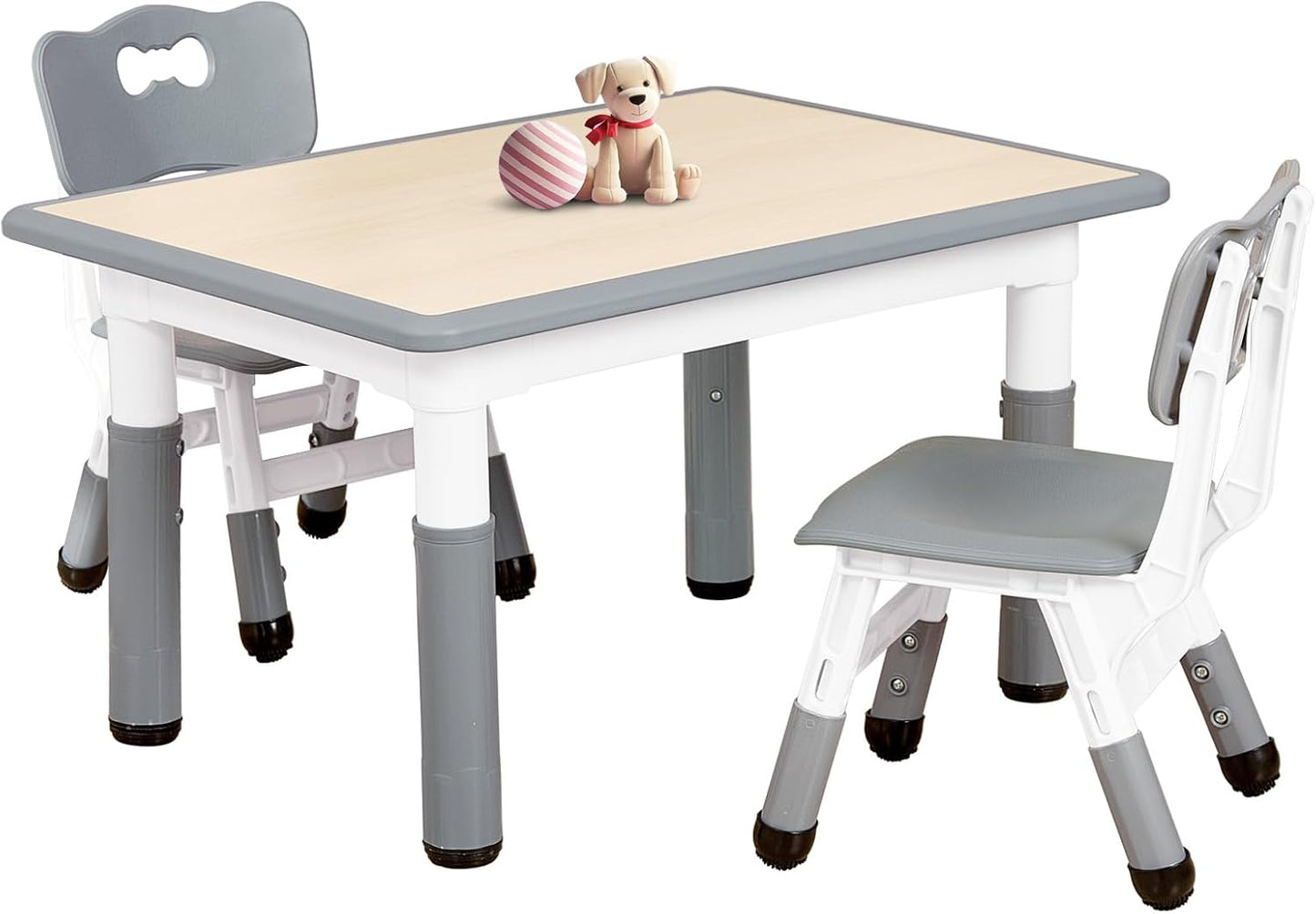 FUNLIO Kids Table and 2 Chairs Set for Ages 3-8, Adjustable