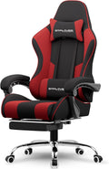 GTPLAYER Fabric Gaming Chair (Red) - Footrest, Lumbar & Headrest