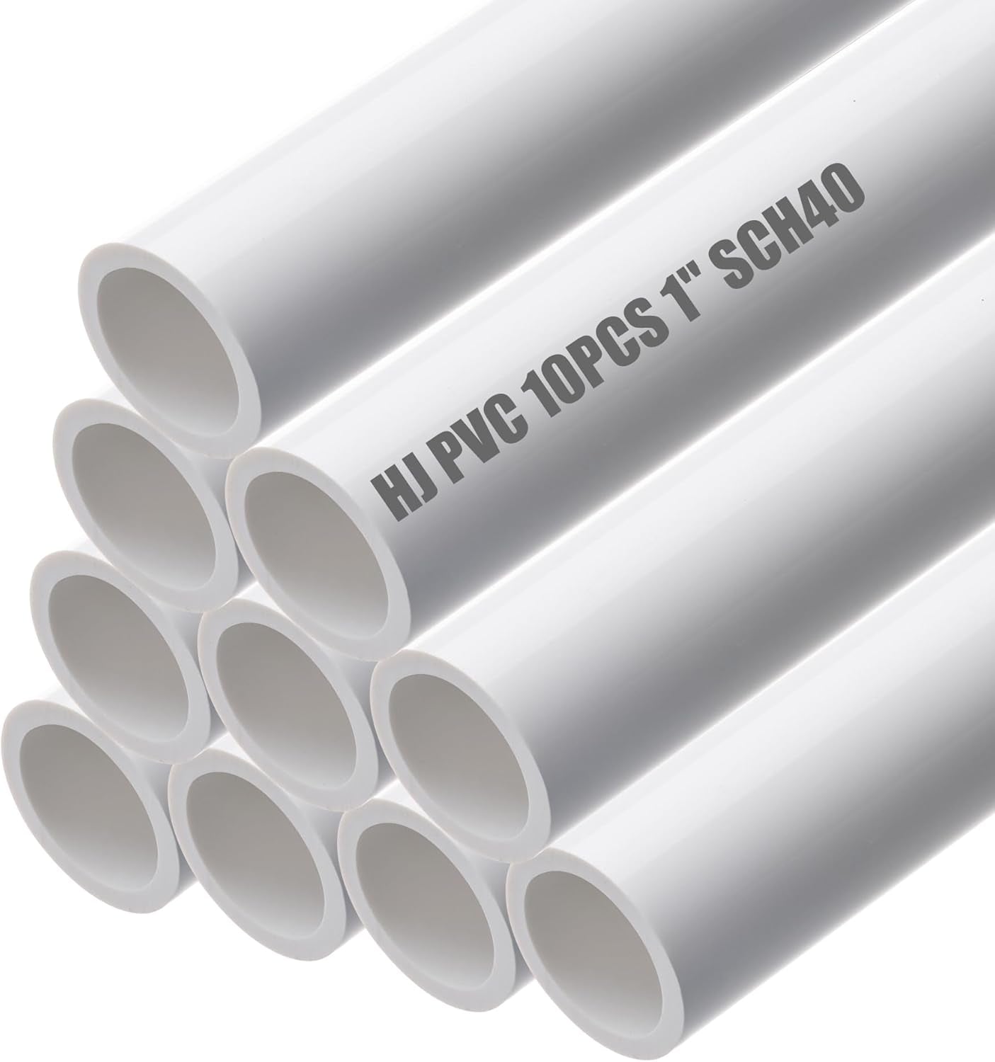HJ 4FT PVC Pipe 10PCS White Sch40 Industrial Pipes for DIY