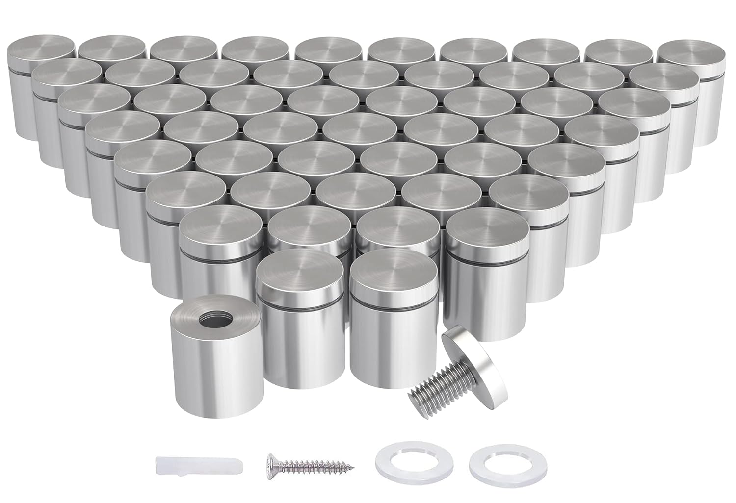 Stainless Steel Standoff Screws for Acrylic Signs - 50-Pack