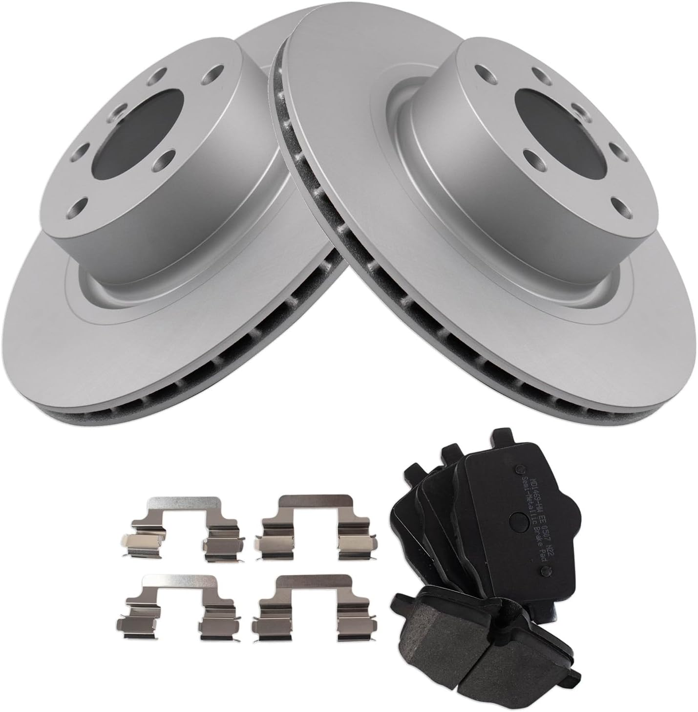 TRQ Brake Pad & Rotor Kit Semi-Metallic for BMW X3 and X4