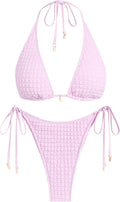 Women's Triangle Multiway Fishnet Tie Side Bikini Set - Versatile Fit