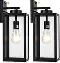 16-inch Dusk to Dawn Outdoor Wall Light Fixture - Large Black Lantern