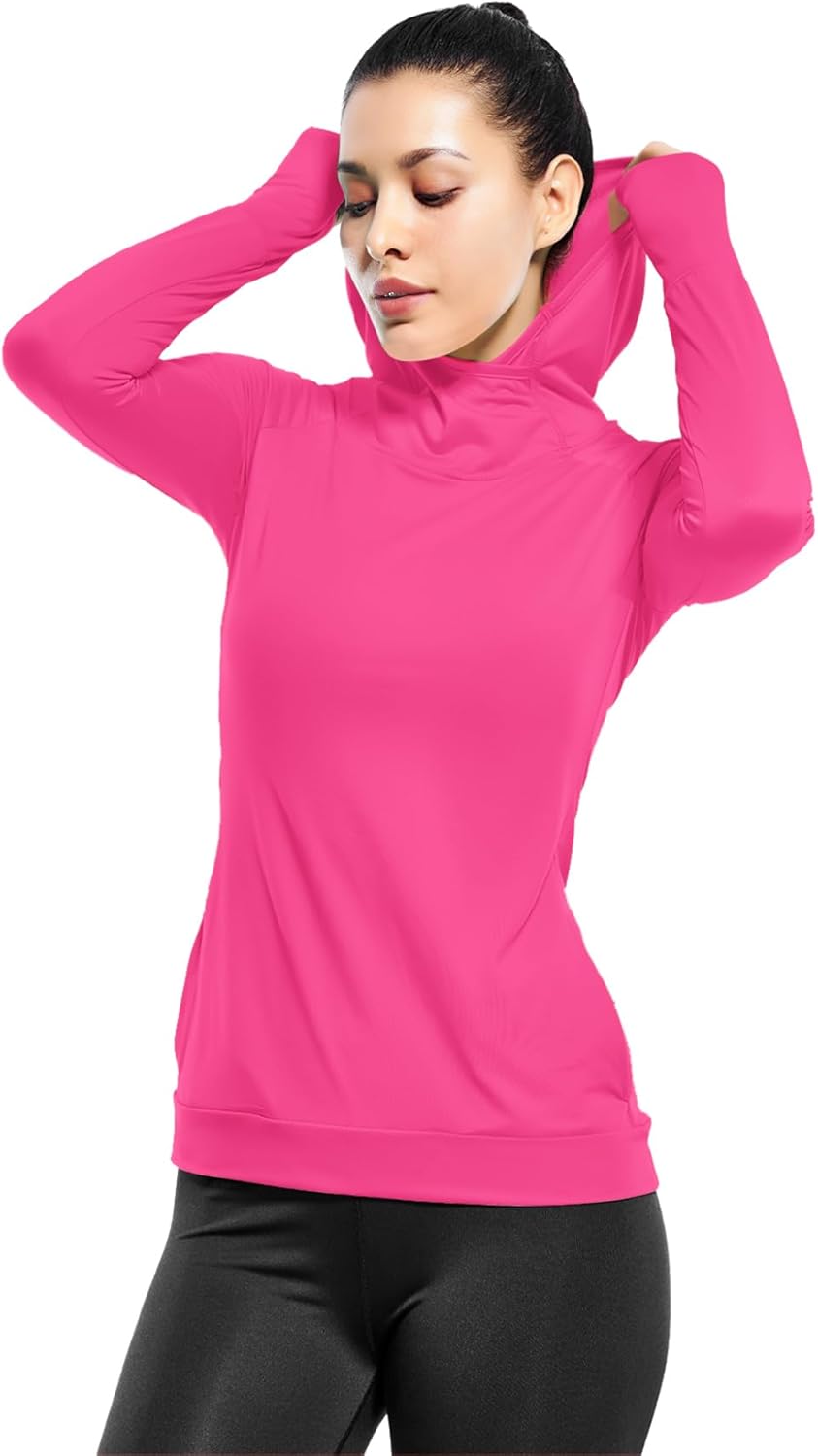 Zengjo Women's Lightweight Hoodie with Cowl Neck