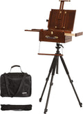Portable Plein Air Easel Pochade Box with Aluminum Tripod - Travel