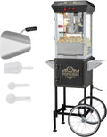 Popcorn Maker with Cart 850W Popper Machine - Movie Theater Style