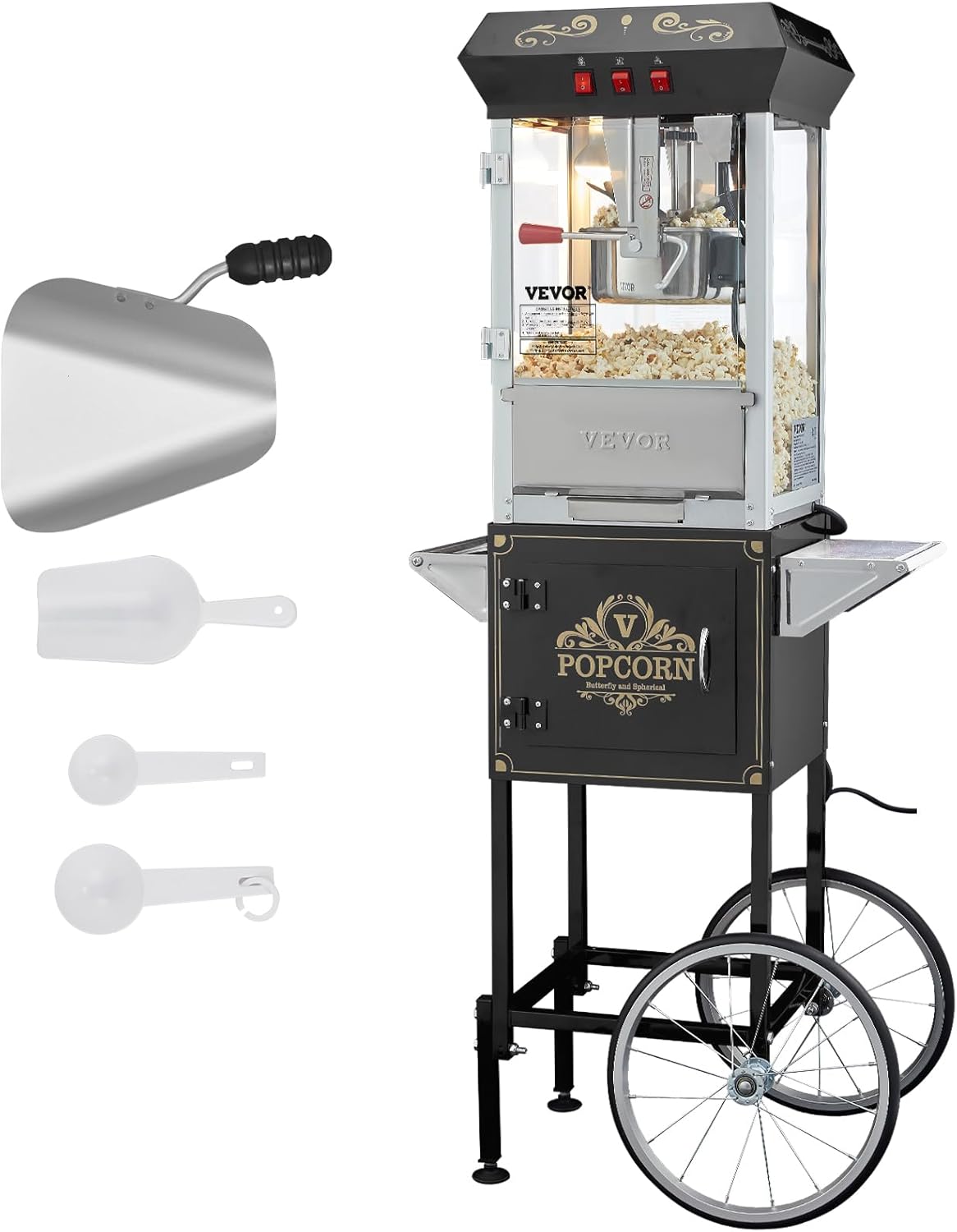 VEVOR Popcorn Maker with Cart for Movie Theater Style Treats
