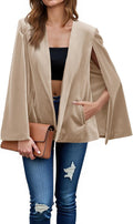 Cicy Bell Velvet Cape Blazer Jacket - Elegant Open Front Coat Women's