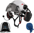 Safety Helmet with Built-in Visor Bluetooth Ear Muffs - Vented Hard