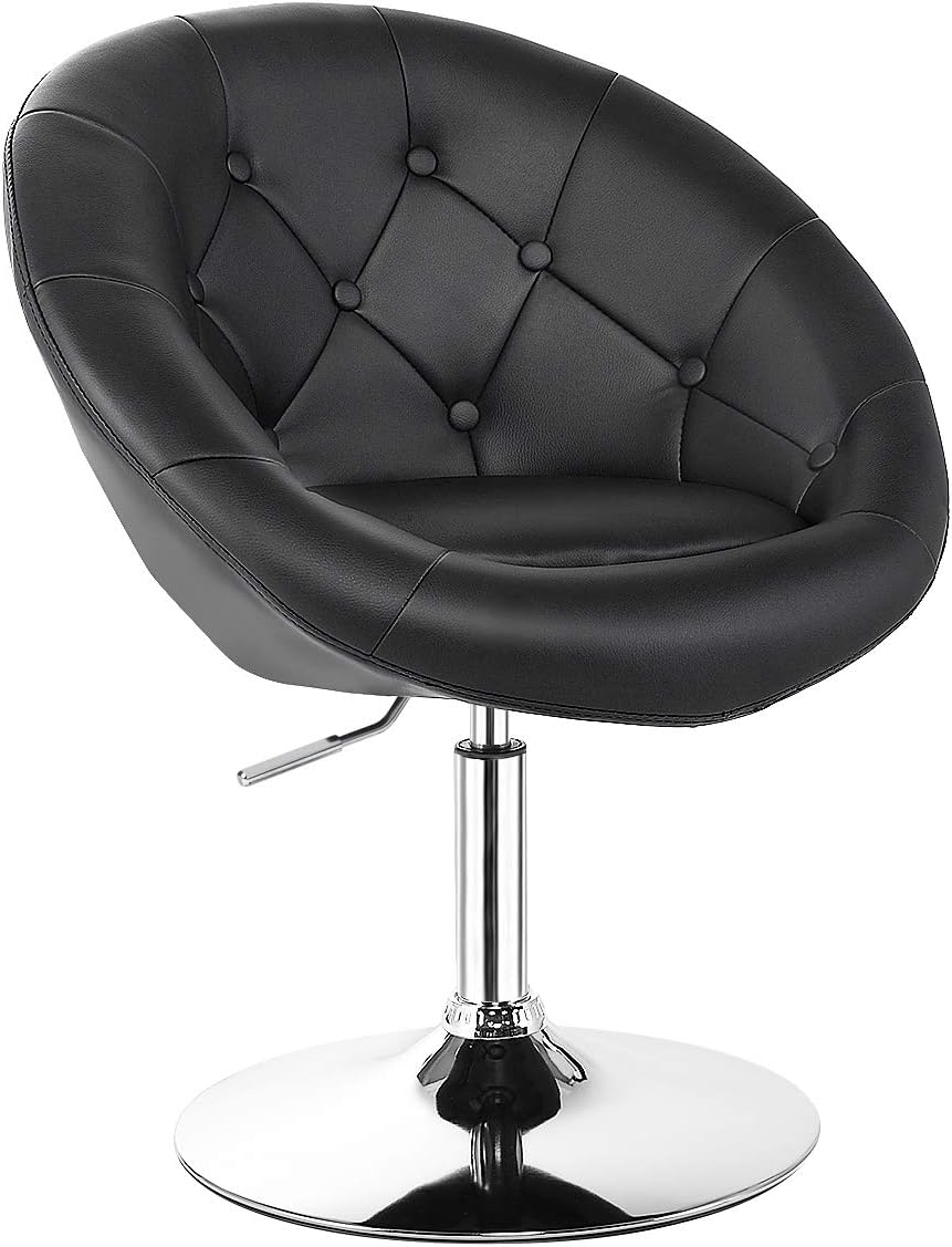 Height Adjustable Swivel Vanity Chair - Elegant Black
