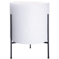 D'vine Dev Modern White Cylinder Planter with Heavy Duty Stand