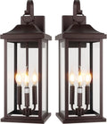 23 Extra Large 3-Light Oil Rubbed Bronze Outdoor Light Fixtures 2 Pack