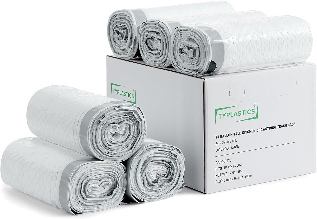 TYPLASTICS FleTex Tall Kitchen 13 Gallon Drawstring Trash Bags