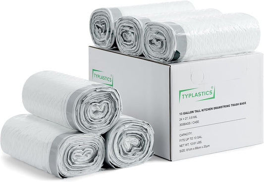 TYPLASTICS FleTex Tall Kitchen 13 Gallon Drawstring Trash Bags