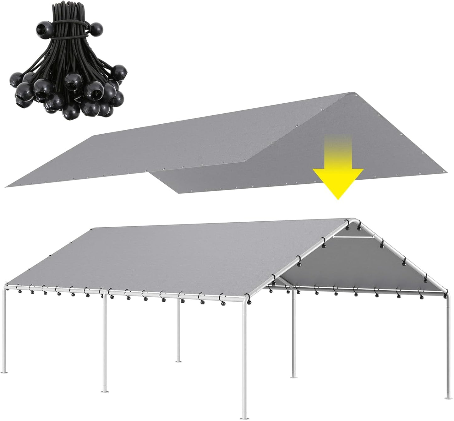 DWALE 10 x 20 Ft Carport Canopy Cover for Ultimate Protection