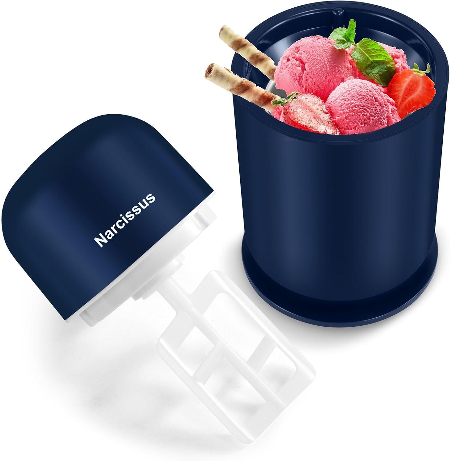 Narcissus Mini Ice Cream Maker - Easy Clean, 30 Recipes - Single Serve Gelato & Sorbet