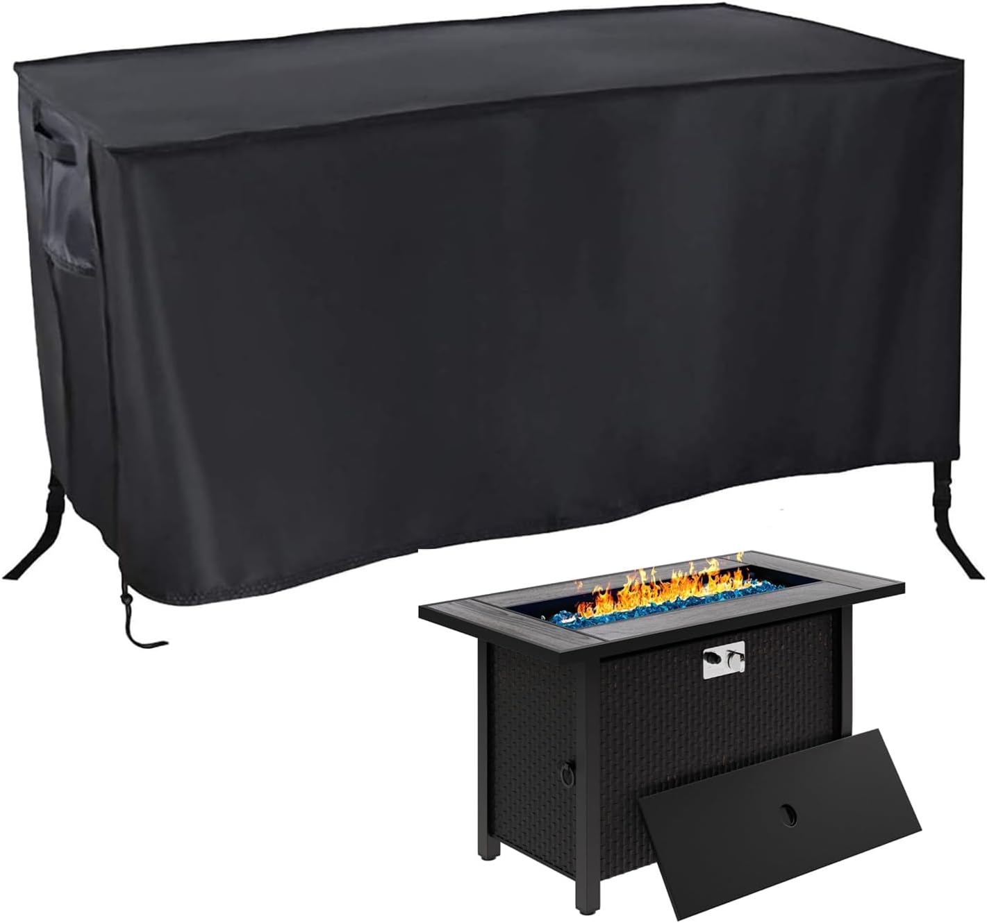 Fire Pit Cover Rectangular, Waterproof Protection for Fire Tables