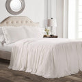 Ruffle Skirt Bedspread Set King - Luxurious Farmhouse Ruffle Style