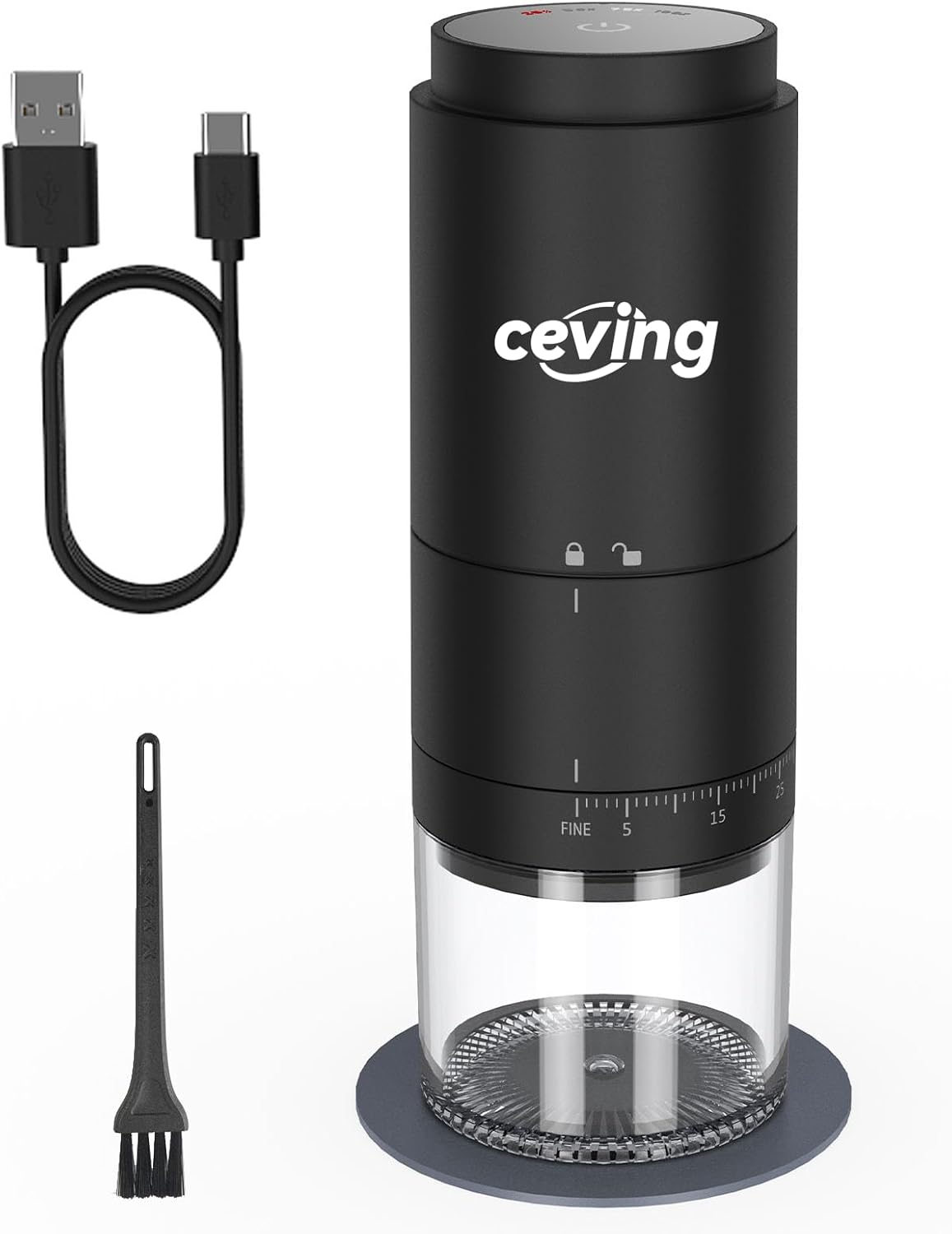 Travel-Friendly Coffee Grinder with 38 Settings