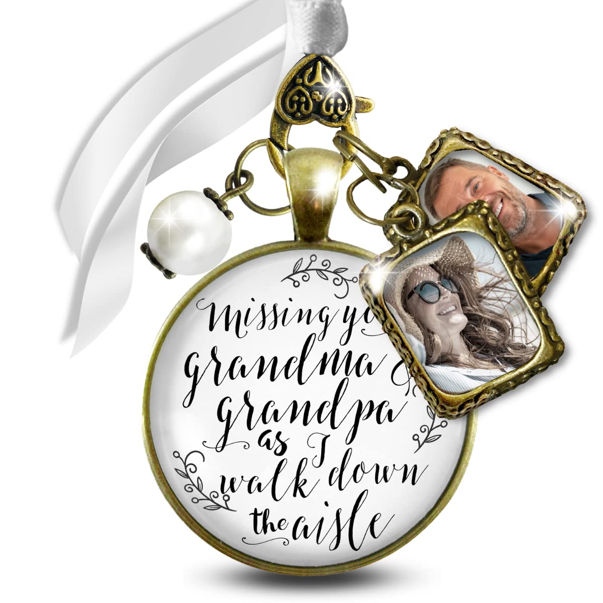 Memorial Bouquet Charm for Bride's Grandparents on Wedding Day