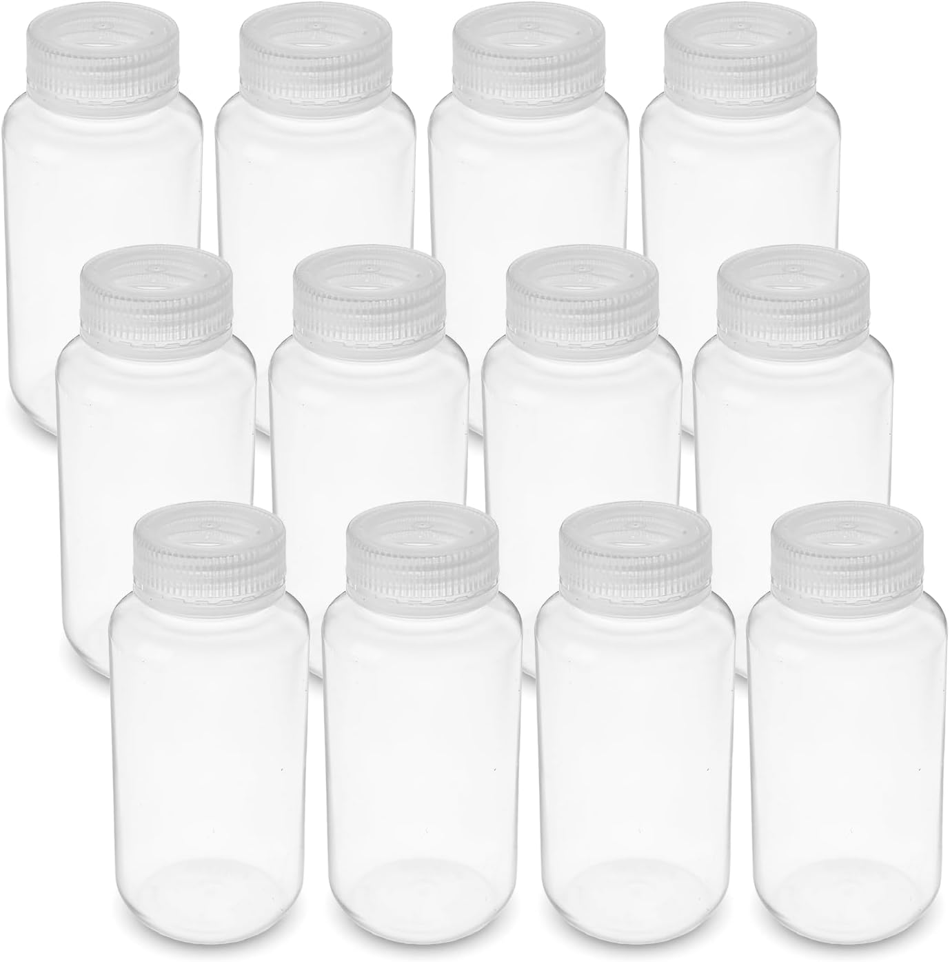 Wide Mouth Reagent Bottles - 8 Oz Lab Containers, Pack of 12
