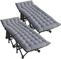Folding Camping Cot with Mattress, 2 Pack - Heavy Duty Portable Cots
