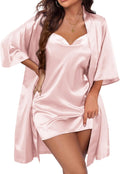 Ekouaer Women's Satin Sleep Set with Robe for Cozy Nights