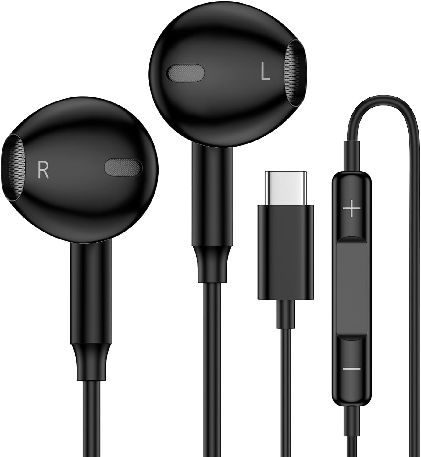 USB C Wired Earbuds w/ Microphone for Samsung & iPhone 16