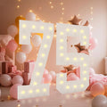LOBOOM 4FT Light Up Numbers Marquee Sign - Giant 4 ft Party Numbers