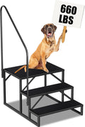 RV Step Stool 3 Step Ladder with Handrail - Heavy Duty 660 lb Capacity