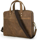 Contacts Leather Messenger Bag for Men - Vintage Laptop Briefcase