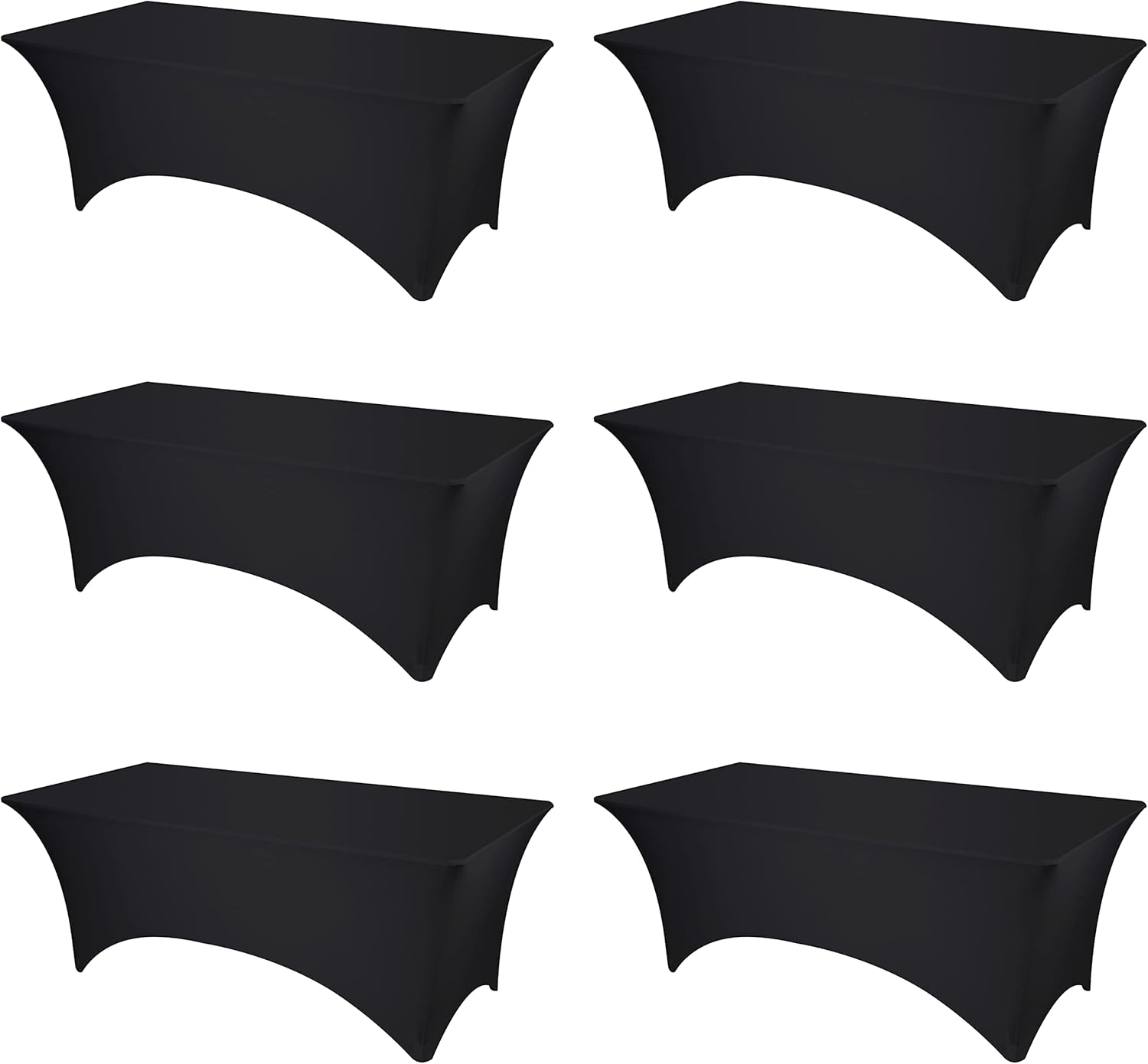Black Fitted Spandex Table Covers for 8ft Rectangle Tables