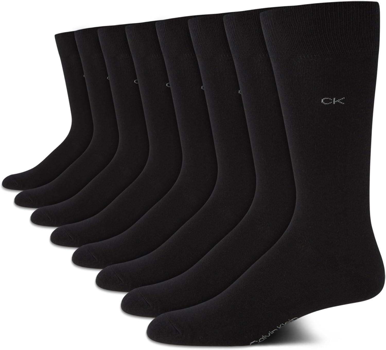 Calvin Klein Men's Dress Socks - 8 Pack Breathable Cotton Crew