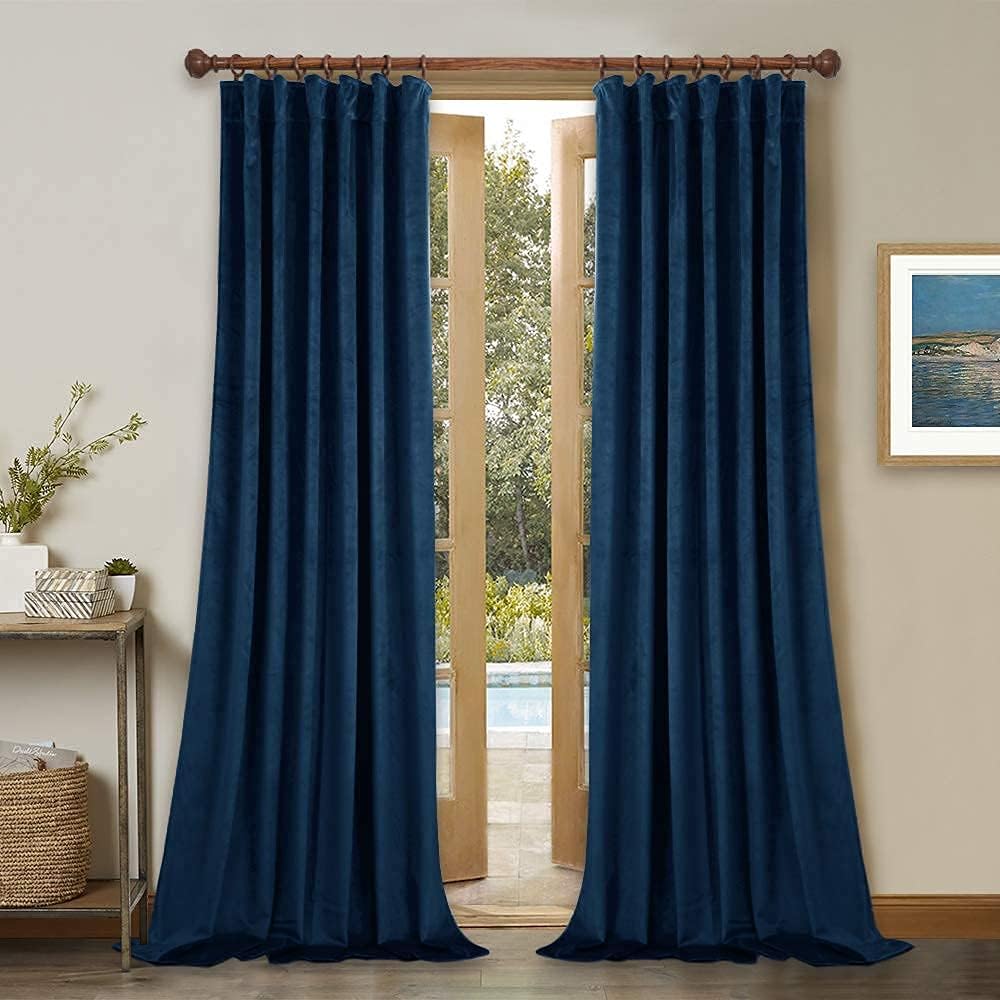 StangH Velvet Drapes for Bedroom - 108in Room Darkening Curtains