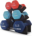 HolaHatha Neoprene Dumbbell Set with Rack for Home Workouts