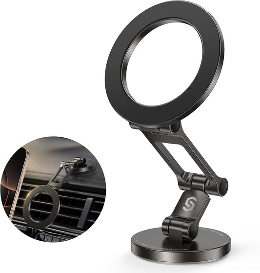 Syncwire All-Metal MagSafe Car Mount: Strong Magnets, 360 Rotation