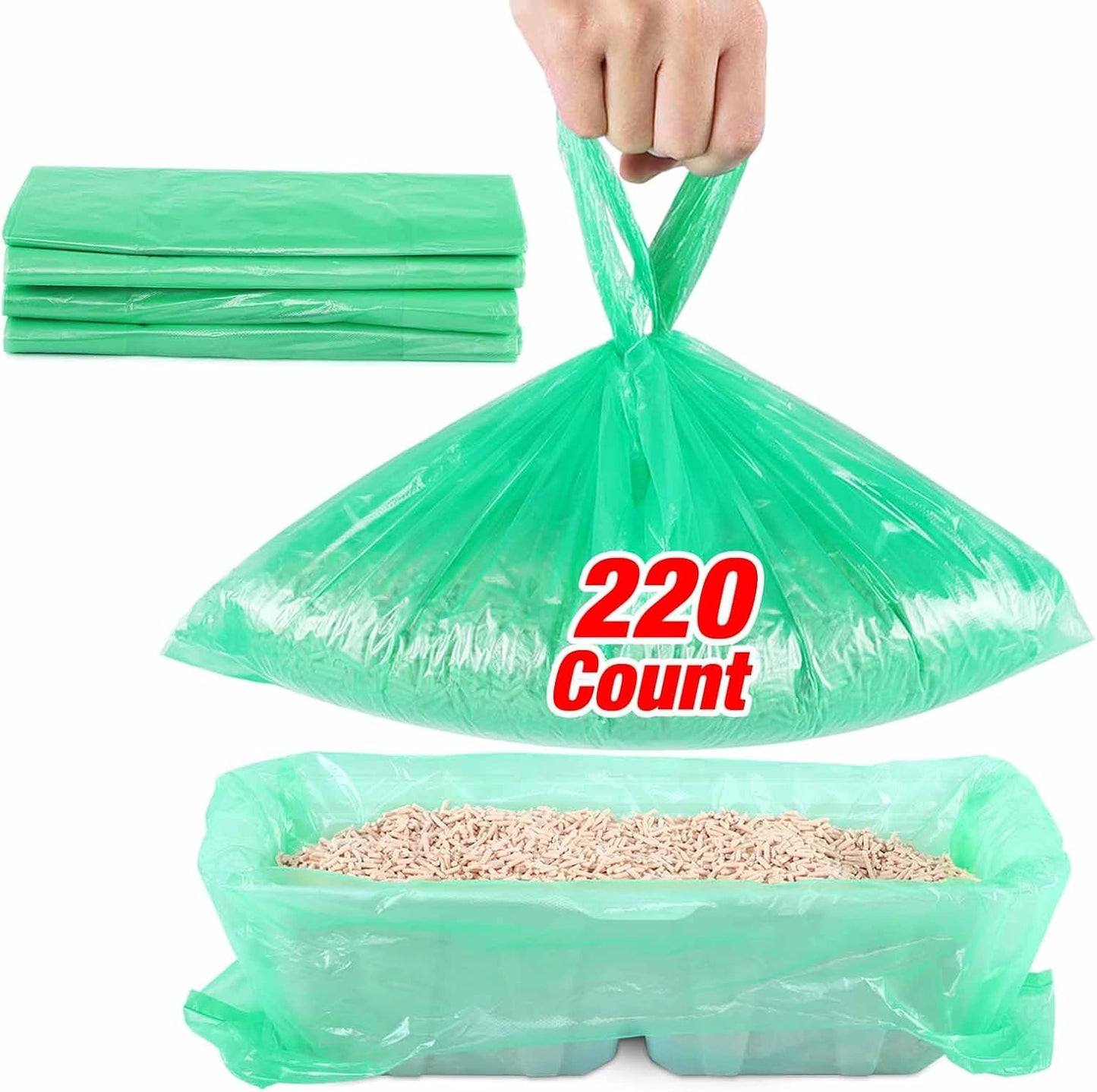 220 Green Unscented Liner Bags for Easy Cleanup