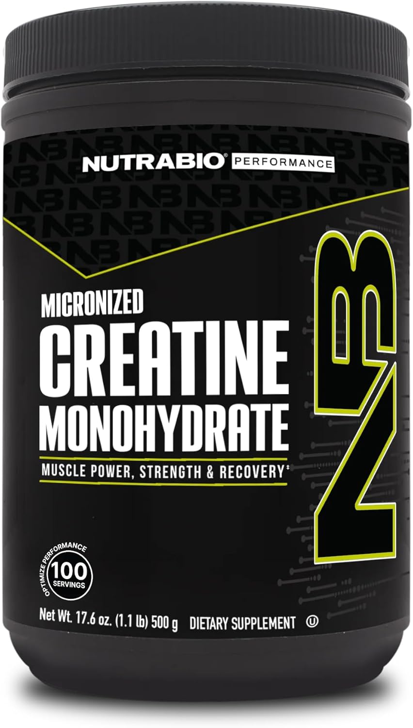 NutraBio Pure Micronized Creatine Monohydrate for Muscle Growth