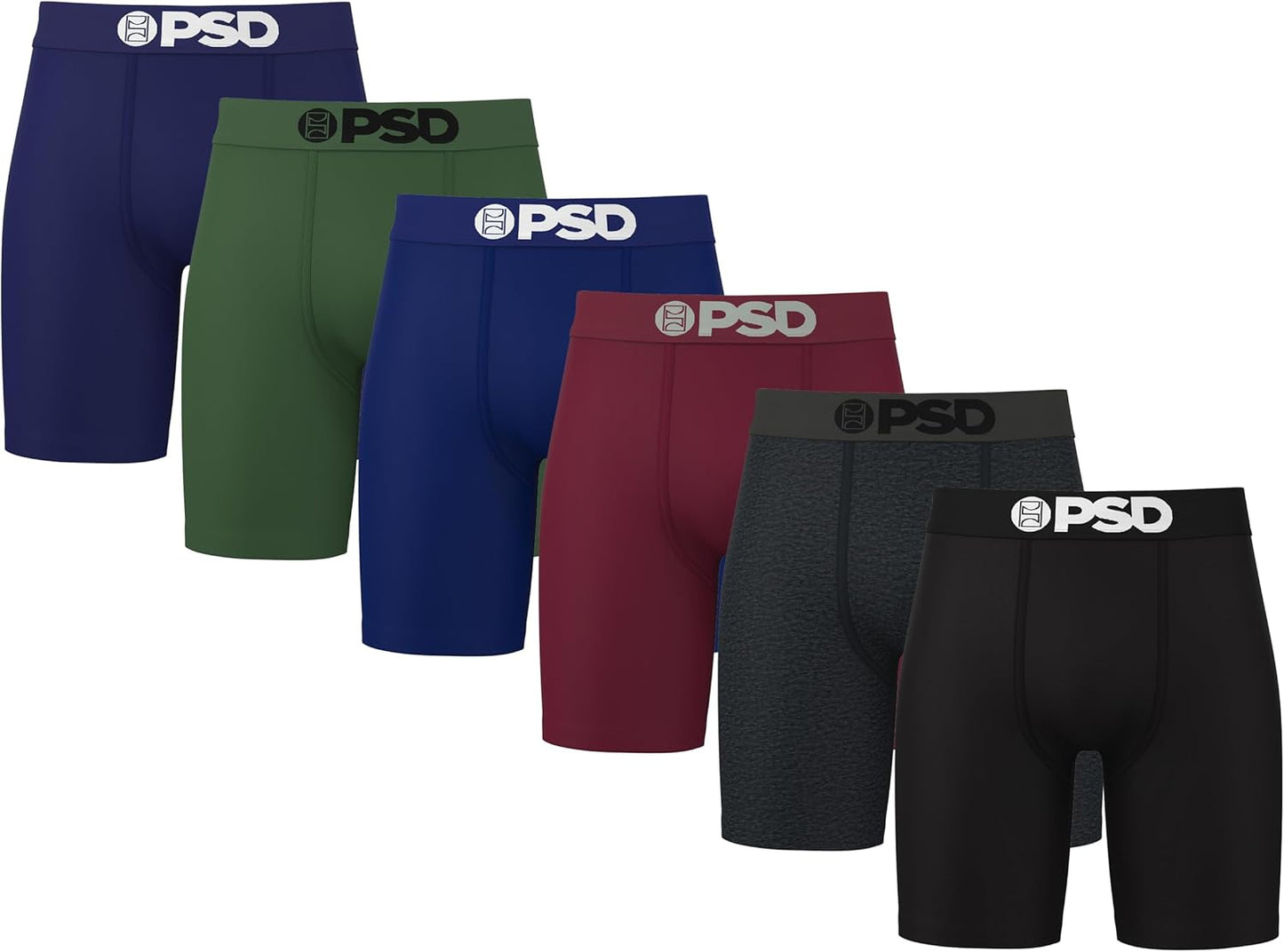 PSD Men's Basic Solid Boxer Briefs - 7 Inch Inseam Comfort