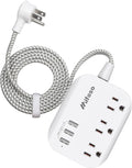 USB Power Strip Flat Plug Power Strip Extension Cord with 3 Outlets 3