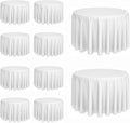 10 Pack White 120in Round Tablecloths - Durable, Washable Linen