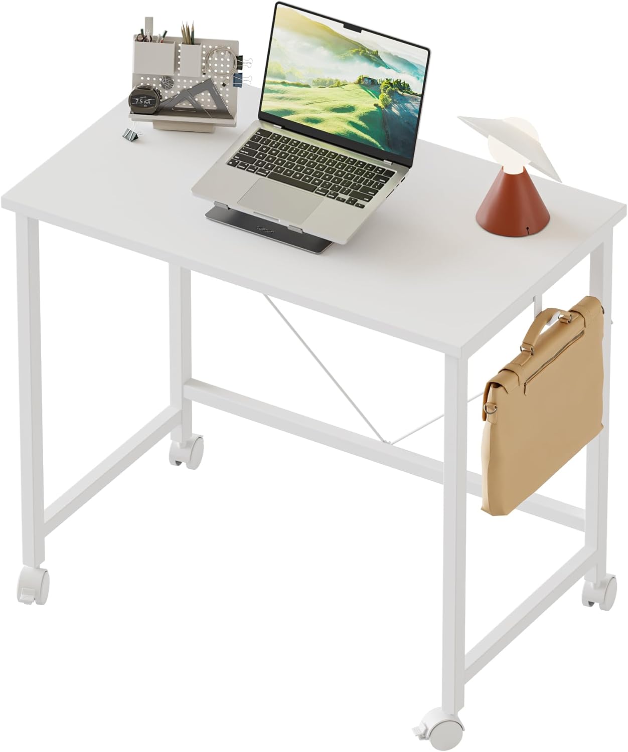 Mericonia Rolling Computer Desk with Wheels for Small Spaces